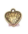 Corazón Colgante 18mm con Anilla, Oro Viejo