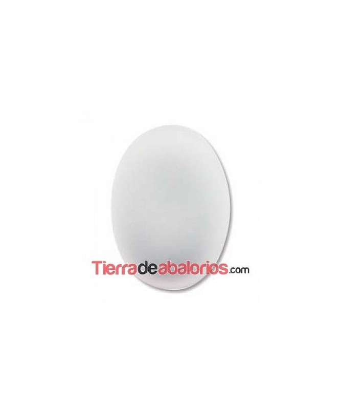 Cabujón Oval Resina 25x18mm Blanco Perlado Opal