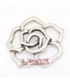 Flor Colgante 34mm, Plateada