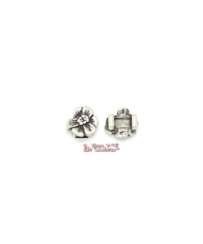 Pasador Flor 18mm Agujero 6x3mm, Plateado