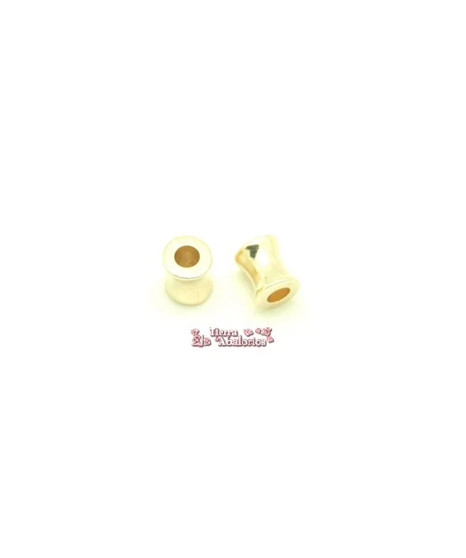 Barril Diabolo 10x10mm Agujero 4mm, Dorado