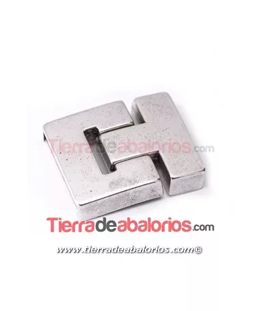 Cierre CH con Imán 35x24mm Agujero 20x3mm, Plateado
