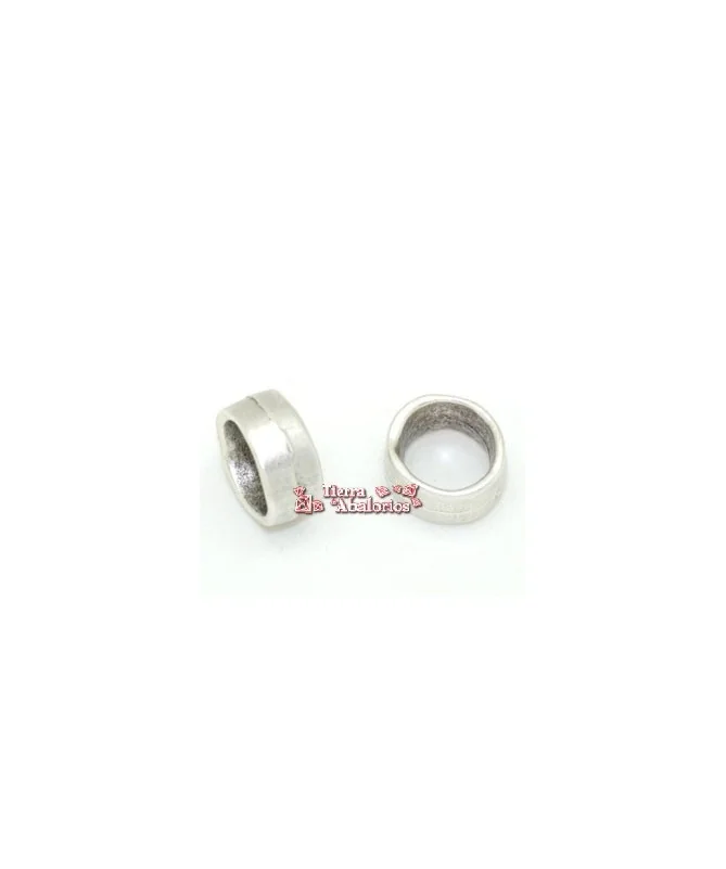 Aro Irregular 12x6mm Agujero 10mm, Plateado