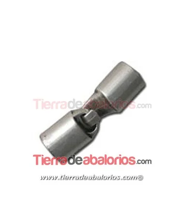 Cierre Tubo 10x12mm Agujero 8x6mm, Plateado
