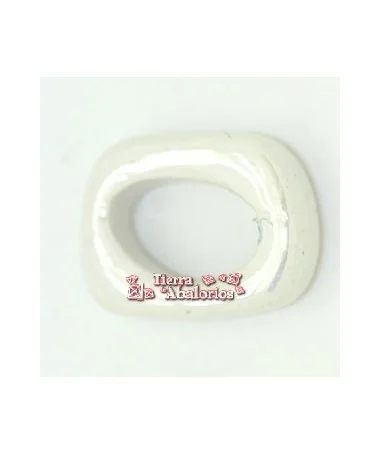 Ceramica para Regaliz 18x14mm Agujero 10x7mm Blanco Ceramica para Regaliz 18x14mm Agujero 10x7mm Blanco