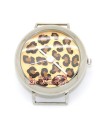 Reloj Esfera 42mm Plateado Nikelado, Esfera Leopardo