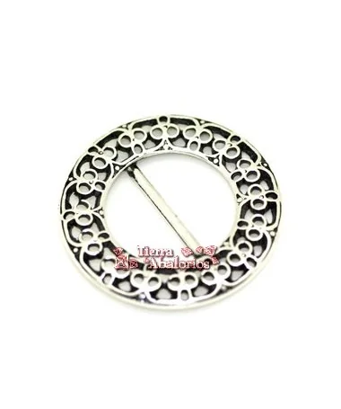 Hebilla 32mm Diametro Agujero 19mm, Plateada