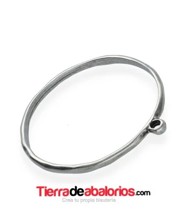 Pulsera Aro 68x5mm con Anilla para Colgante, Plateada