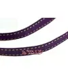 Lazo Gros Grain 10mm, Morado Pespunte Beige