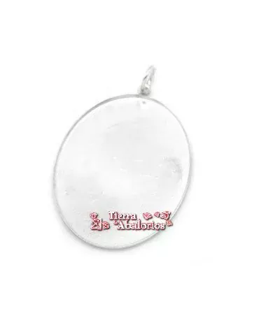 Medalla para Cabujón 41x31mm con Anilla, Plata de Ley
