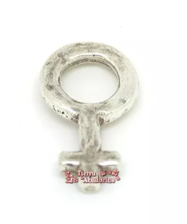Colgante Femenino Rugoso 30mm, Plateado