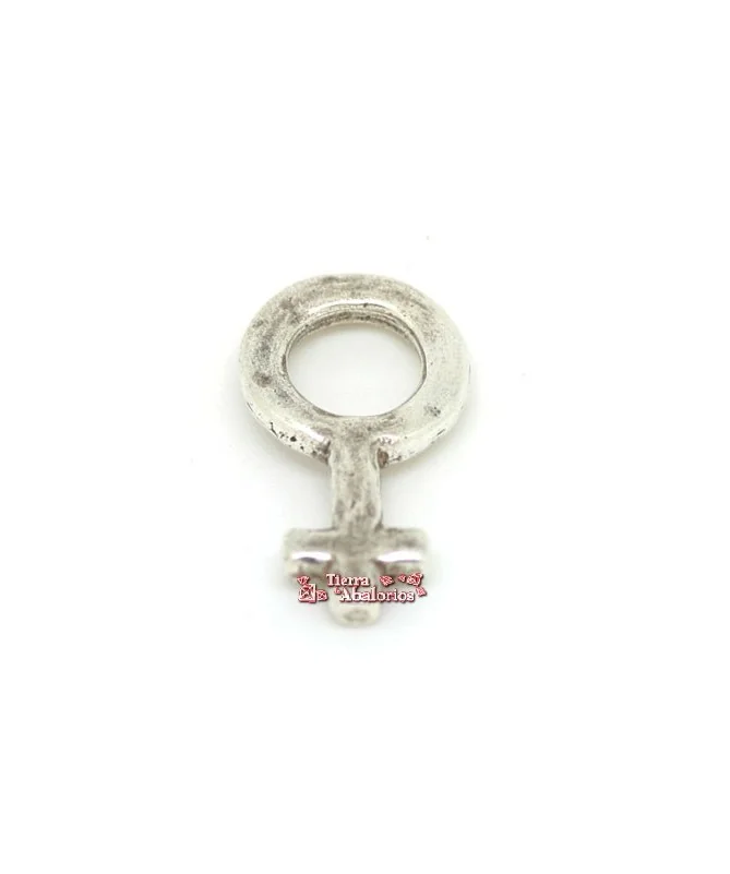Colgante Femenino Rugoso 30mm, Plateado