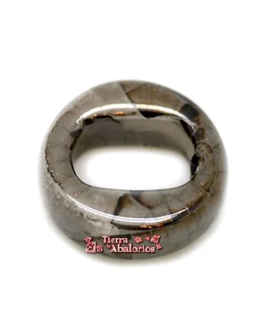 Cerámica Aro 18mm Agujero 10x7mm Blanco Grisaceo