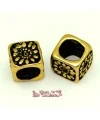 Cubo Flores 7mm Agujero 4,5mm, Oro Viejo