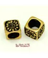 Cubo Flores 7mm Agujero 4,5mm, Oro Viejo