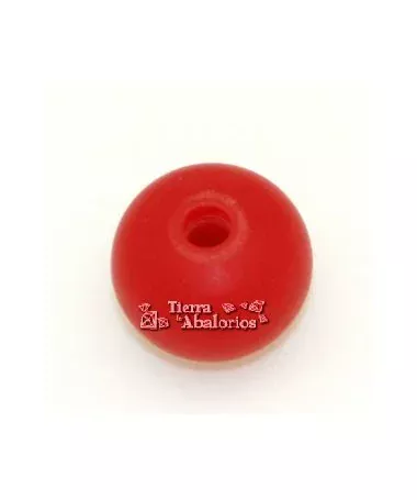 Bola Rondel de Resina 17x13mm Agujero 4mm Rojo Mate
