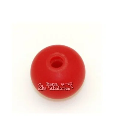 Bola Rondel de Resina 17x13mm Agujero 4mm Rojo Mate Bola Rondel de Resina 17x13mm Agujero 4mm Rojo Mate