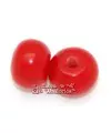 Bola Rondel de Resina 17x13mm Agujero 4mm Rojo Brillo