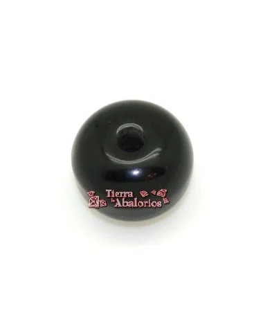 Bola Rondel de Resina 17x13mm Agujero 4mm Negro Brillo Bola Rondel de Resina 17x13mm Agujero 4mm Negro Brillo
