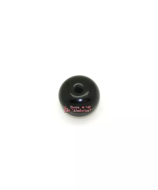 Bola Rondel de Resina 17x13mm Agujero 4mm Negro Brillo
