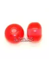 Bola Rondel de Resina 17x13mm Agujero 4mm Rojo Transparente