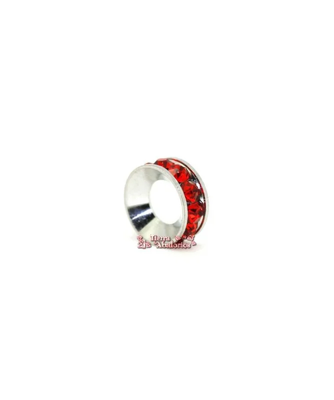 Rondel con Strass 10mm Agujero 5mm Light Siam