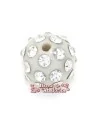 Bola Acrilica 10mm Agujero 2mm Blanca con Swarovski