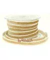 Lazo Terciopelo 10mm Beige Pespunte Blanco