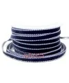 Lazo Terciopelo 10mm Azul Marino Pespunte Blanco