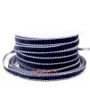 Lazo Terciopelo 10mm Azul Marino Pespunte Blanco