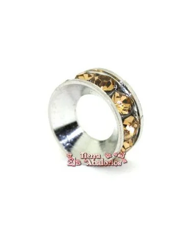 Rondel con Strass 10mm Agujero 4mm Light Colorado Topaz Rondel con Strass 10mm Agujero 4mm Light Colorado Topaz