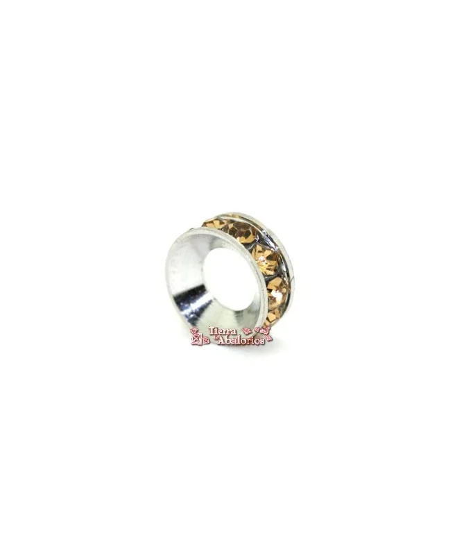 Rondel con Strass 10mm Agujero 4mm Light Colorado Topaz