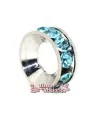 Rondel con Strass 10mm Agujero 5mm Aquamarine