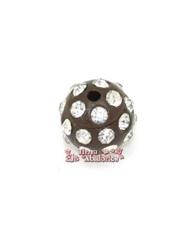 Bola Acrilica 10mm Agujero 2mm Marrón con Swarovski