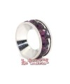 Rondel con Strass 10mm Agujero 5mm Amatista
