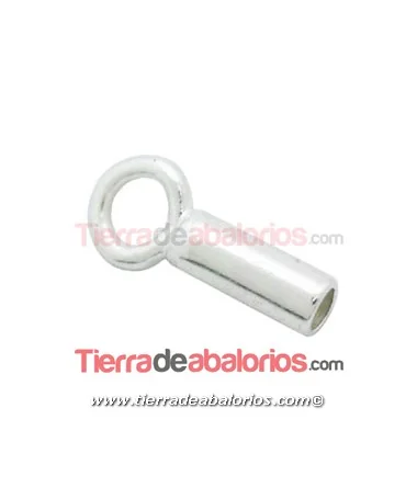 Terminal 6mm Agujero 1,5mm con Anilla, Plata de Ley. Terminal 6mm Agujero 1,5mm con Anilla, Plata de Ley.