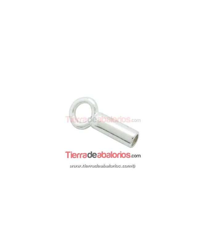 Terminal 6mm Agujero 1,5mm con Anilla, Plata de Ley.