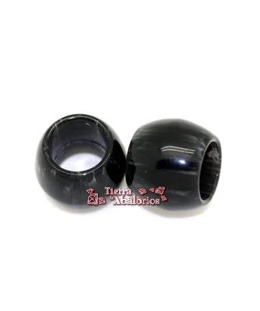 Resina Tubo 17x13mm Agujero 10mm, Negro Veteado Resina Tubo 17x13mm Agujero 10mm, Negro Veteado