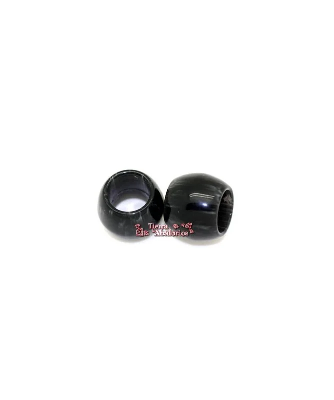 Resina Tubo 17x13mm Agujero 10mm, Negro Veteado