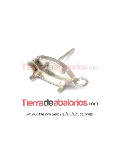 Pendiente para Navette 15x7mm, Plata de Ley