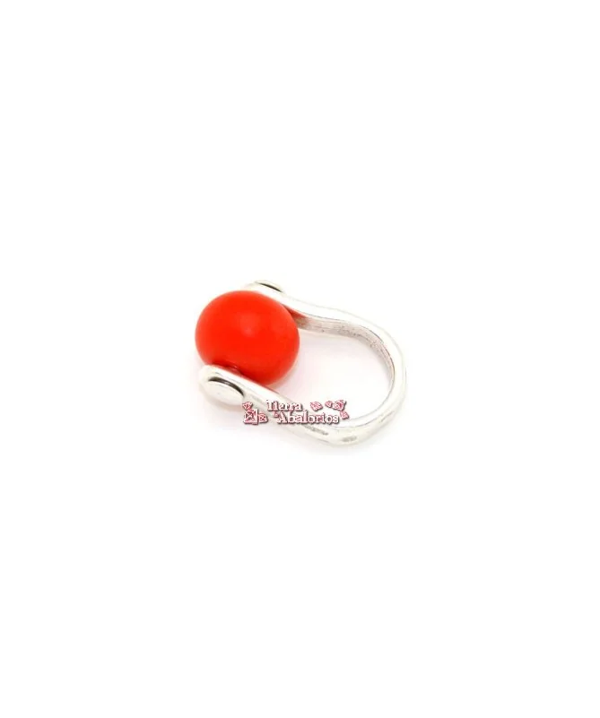 Bola Rondel de Resina 17x13mm Agujero 4mm Naranja Mate