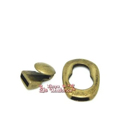 Cierre Oval 32x22mm Agujero 10x2,5mm, Oro Viejo