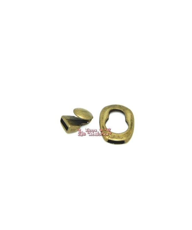 Cierre Oval 32x22mm Agujero 10x2,5mm, Oro Viejo