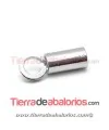 Terminal Tubo 8x3mm Agujero 2,4mm con Anilla, Plata de Ley.