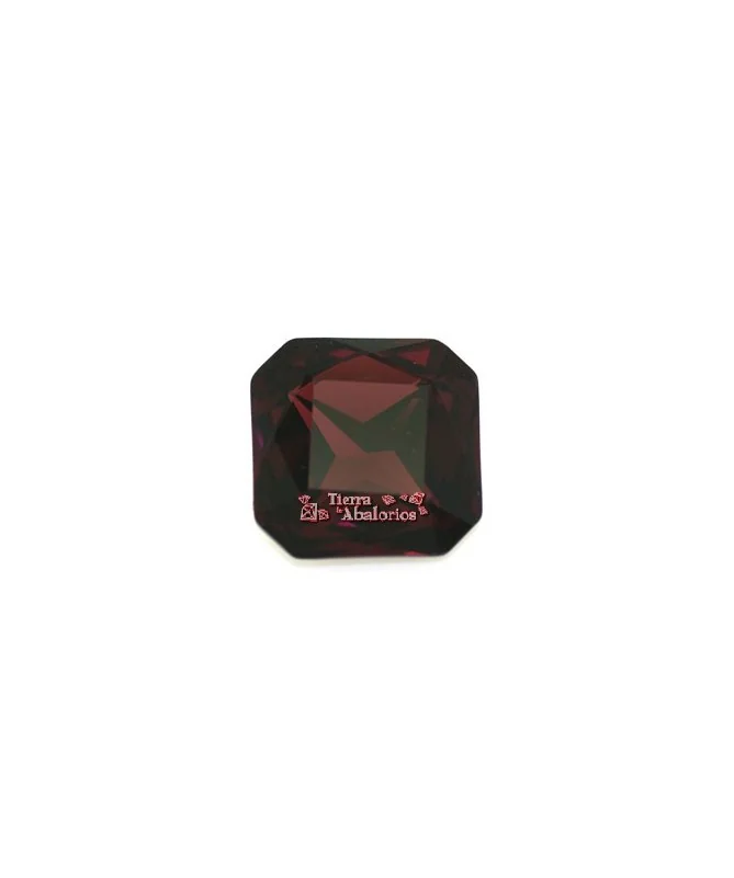 Cabujon Cuadrado Facetado 23mm Burgundy