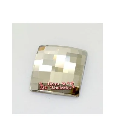 Cabujón Swarovski Chessboard 20mm, Silver Shade