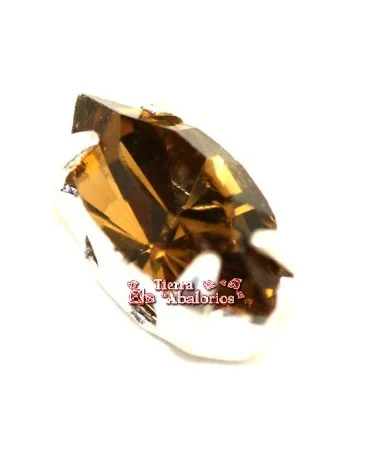 Navette 15x7mm Smoked Topaz Engaste Plateado