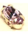 Navette 10x5mm Violet Engaste Plateado