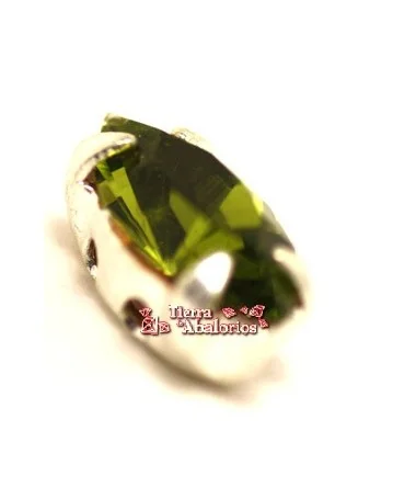 Navette 10x5mm Olivine Engaste Plateado