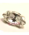 Navette 10x5mm Cristal Engaste Plateado